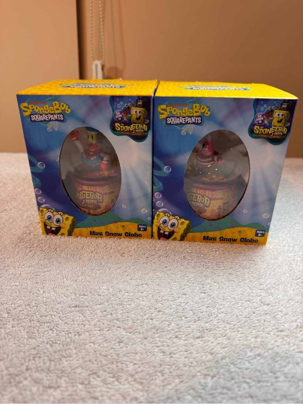 Two SpongeBob SquarePants Mini Snow Globe - Mr. Krabs & Patrick